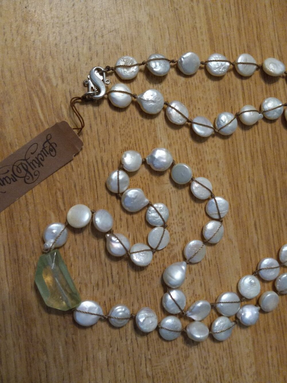 Lucky Brand Semi Precious Accents Genuine Potato Pearls & Gemstone Necklace NEW